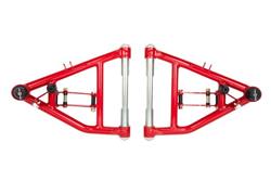 Control Arms, Front Lower A-Arms, Coilover Only, Tubular, Steel, Red Powdercoated, Delrin® Bushings, Chevy, GMC, Pair