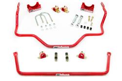 Sway Bars, Front/Rear, Steel, Red Powdercoated, Hollow/Solid, 1.375 in. Diameter Front, 1.000 in. Diameter Rear, Chevrolet, GMC, Kit