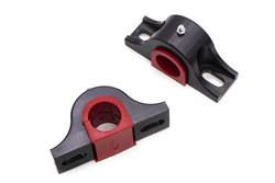 Bushings, Sway Bar, Black Billet Aluminum Bracket, Polyurethane, Red, 1.250 in./32mm Diameter, Kit