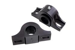 Sway Bar Bushing, Heavy Duty, Billet Aluminum Bracket, Polyurethane, Black, 1 3/8 in. Diameter, Ford, GM, Pair