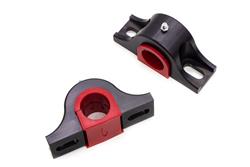 Sway Bar Bushing, Heavy Duty, Billet Aluminum Bracket, Polyurethane, Red, 1 3/8 in. Diameter, Ford, GM, Pair