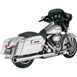 Mufflers, Hi-Output, Slip-On, Round, Steel, Chrome, Straight Tip Outlet, Harley-Davidson®, Pair