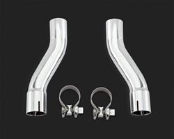 Powersports Exhaust Adapters, Tri-Glide Adaptor, Steel, Chrome, Harley-Davidson®, Pair