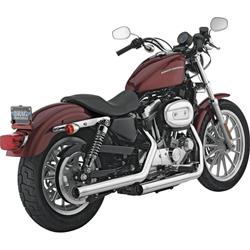 Mufflers, Straightshot HS, Slip-On, Round, Steel, Chrome, Straight Tip Outlet, Harley-Davidson®, Pair