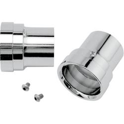 Exhaust Tips, Big Shot, Round, Single, Bolt-on, Aluminum, Chrome, Straight Cut, Pair