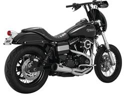 Exhaust System, Upsweep 2-Into-1, Full, Stainless Steel, Brushed, Megaphone Muffler, Harley-Davidson®, Each