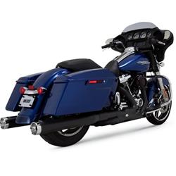 Mufflers, Monster, Slip-On, Round, Steel, Black Ceramic Coated, Straight Tip Outlet, Harley-Davidson®, Pair