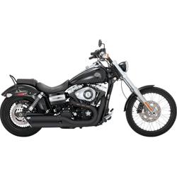 Mufflers, Twin Slash, Slip-On, Round, Steel, Black Ceramic Coated, Angle Cut Outlet, Harley-Davidson®, Pair