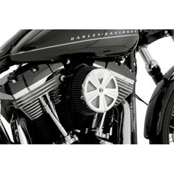 Air Cleaner Cover, V02 Skullcap Crown, Steel, Chrome, Harley-Davidson®, Vance & Hines, Each