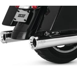 Mufflers, Eliminator 400, Slip-On, Round, Steel, Chrome, Straight Cut Outlet, Harley-Davidson®, Pair