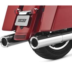 Mufflers, Hi-Output, Slip-On, Round, Steel, Chrome, Straight Cut Outlet, Touring, Harley-Davidson®, Pair