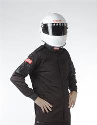 Driver Jacket, 110 Series, Single-layer, Pyrovatex, Men's Large, Black, Black Stripe, Each