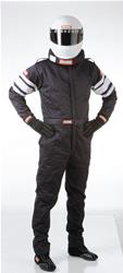 Driving Suit, 1-Piece, 120 Series, Pyrovatex, Multi-Layer, Black with White Stripe, Men's X-Large, Each