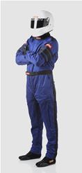 Driving Suit, 1-Piece, 120 Series, Pyrovatex, Multi-Layer, Blue with Black Stripe, Men's Large, Each