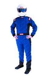 Chevron-1 FRC SFI-1 Suits, One-Piece, Men's 3X-Large, Single Layer, SFI 3.2A/1, Blue, Each