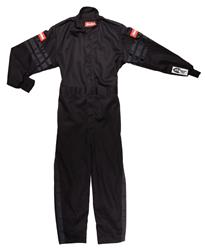 Driving Suits, SFI-1 Pro-1 Single Layer Kids Suits, One-piece, Pyrovatex, Black, SFI 3.2A/1, Youth Small, Each