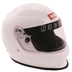 Helmet, PRO Youth, Full Face, Nomex Liner, White, Gloss, Adjustable Youth Size, Each