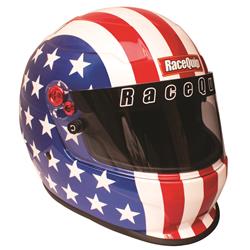 Helmet, PRO20, Full, Gloss Red/WhiteBlue, Snell SA2020, EPS Liner, American Flag Graphic, Large, Each