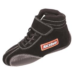 Euro Carbon-L Racing Shoes, Mid-top Style, US Youth Shoe Size 12, Pyrovatex Liner, Black, SFI 3.3/5, Pair