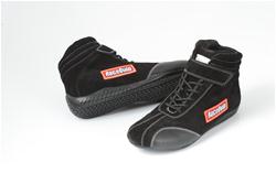 Euro Carbon-L Racing Shoes, Mid-top Style, US Mens Shoe Size 10, Pyrovatex Liner, Black, SFI 3.3/5, Pair