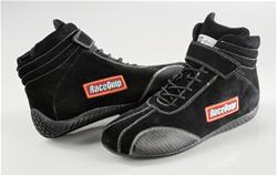 Euro Carbon-L Racing Shoes, Mid-top Style, US Mens Shoe Size 10 1/2, Pyrovatex Liner, Black, SFI 3.3/5, Pair