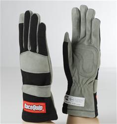 Driving Gloves, 351, Single-Layer, Nomex/Leather, Black/Gray, Men's Large, SFI 3.3/1, Pair