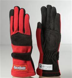 Driving Gloves, 355, 2-Layer, Nomex/Leather, Red/Black, Men's Large, SFI 3.3/1, Pair