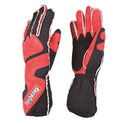 Driving Gloves, 356 Series, Two Layer, Nomex/Suede, Outseam Race Gloves, SFI 3.3/5, Black/Red, Large, Pair