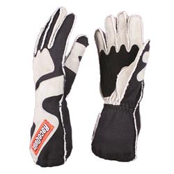 Driving Gloves, 356 Series, Two Layer, Nomex/Suede, Outseam Race Gloves, SFI 3.3/5, Black/Gray, Small, Pair