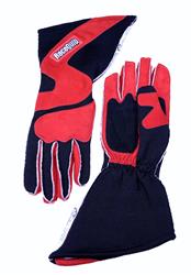 Driving Gloves, 359 Series, Two Layer, Nomex/Suede, Outseam Angle-Cut Race Gloves, SFI 3.3/5, Black/Red, Medium, Pair