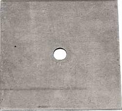 Reinforcing Plate, Harness Hardware Piece, Steel, Natural, 4 in. x 4 in. Square, 7/16 in. Diameter Hole, Each