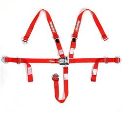 Racing Harness, Jr. Dragster, Quarter Midget, Complete, 5-Point, Latch, SFI 16.2, Nylon, Red, Each