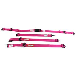 Racing Harness, Jr. Dragster, Quarter Midget, Complete, 5-Point, Latch, SFI 16.2, Nylon, Pink, Each