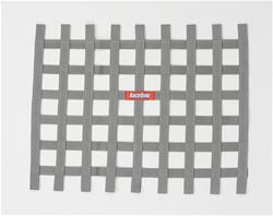 Window Net, Non-SFI, Ribbon, Rectangle, Polypropylene, Gray, 24 in. Width, 18 in. Height, Each