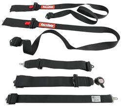 Racing Harness, Sportsman, Complete, 5-Point, Camlock, SFI 16.1, Polyester, Black, Each