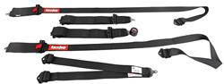 Racing Harness, Sportsman, Complete, 6-Point, Camlock, HANS Compatible, SFI 16.1, Polyester, Black, Each