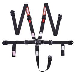 Racing Harnesses, Latch and Link 5 Point Auto Racing, 2 in. Harness, Black, SFI 16.1 Seat Belt Set