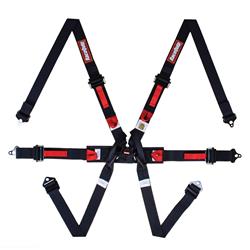 Racing Harness, Complete, Pull-Up, 6-Point, Camlock, Euro Sub Belt, FIA 8853-2016, Black, Each