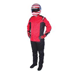 Driving Jackets, Chevron-5 Multi-Layer SFI-5, Multiple Layers, Nomex®, Red, SFI 3.2A/5, Men's Large, Each