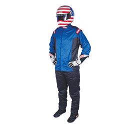 Driving Jackets, Chevron-5 Multi-Layer SFI-5, Multiple Layers, Nomex®, Blue, SFI 3.2A/5, Men's X-Large, Each