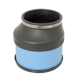 Air Filter, Round Flanged, Synthetic, Blue, Black Rubber End Cap, 8 in. Diameter, Straight Offset Angle Flange Design