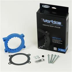 Throttle Body Spacer, Vortice, Nylon Composite, Blue, 1 in. Thick, 4 Bolt, Chevy, GMC, 4.8, 5.3, 6.0, 6.2L