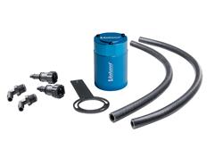 Oil Catch Can, Round, Aluminum, Blue Anodized, 3/8 in. NPT Female Threads, Cadillac, Chevy, GMC, 5.3, 6.2L, Kit