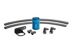 Oil Catch Can, Round, Aluminum, Blue Anodized, 3/8 in. NPT Female Threads, Tremor, F-150, Ford, 3.5L, Kit