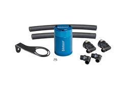 Oil Catch Can, Round, Aluminum, Blue Anodized, 3/8 in. NPT Female Threads, Bronco, Ford, 2.7L, Kit