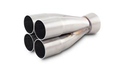 Merge Collector, 4-1, Slip-On, Stainless Steel, Natural, 1.625 in. Primary, 2.500 in. Outlet, 8.250 in. Long, Each