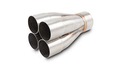 Merge Collector, 4-1, Slip-On, Stainless Steel, Natural, 2.125 in. Primary, 3.000 in. Outlet, 9 in. Long, Each