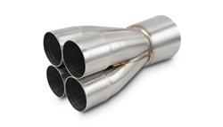 Header Collector, 4 Into 1, Slip-on, Stainless Steel, Natural, 4.00 in. Diameter, 11.37 in. Length, Each