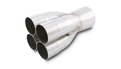 Merge Collector, 4-1, Slip-On, Stainless Steel, Natural, 2.500 in. Primary, 4.000 in. Outlet, 10.625 in. Long, Each