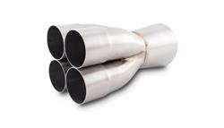 Merge Collector, 4-1, Slip-On, Stainless Steel, Natural, 2.500 in. Primary, 4.500 in. Outlet, 10.500 in. Long, Each